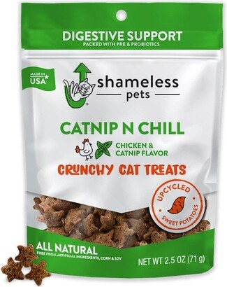 Shameless Pets Catnip Treats - Crunchy Cat Calming Treats with Digestive Support, Sustainable Upcycled Natural Ingredients & Real Chicken | Catnip N C