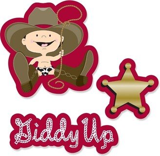 Big Dot of Happiness Little Cowboy - Western DIY Shaped Baby Shower or Birthday Party Cut-Outs - 24 Count