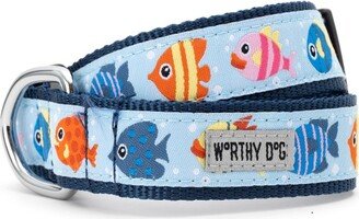 The Worthy Dog Fishy Dog Collar - Blue - XL