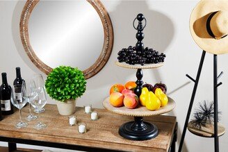 Studio 350 Black Wood Rustic Tiered Server 26 x 16 x 16 - 16 x 16 x 26Round