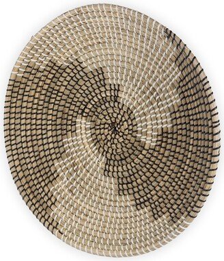 Luna Light Brown Seagrass Round Wall Hanging Plate-AA