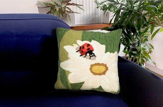 Frontporch Ladybug Indoor/Outdoor Pillow Green 18 x 18