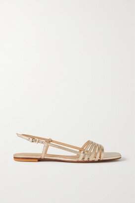 Net Sustain Millie Metallic Leather Slingback Sandals - Gold