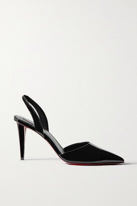 Astrid 85 Patent-leather Slingback Pumps - Black