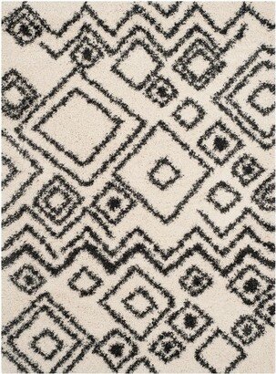 Laney Textured Shag Area Rug - Ivory/Charcoal (5'1x7'6