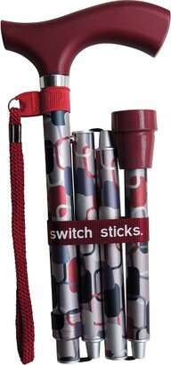 Switch Sticks Berlin Print Aluminum Folding Cane 32 to 37 Inch Height