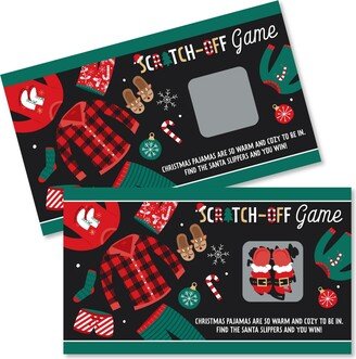 Big Dot Of Happiness Christmas Pajamas - Holiday Plaid Pj Party Game Scratch Off Cards - 22 Count