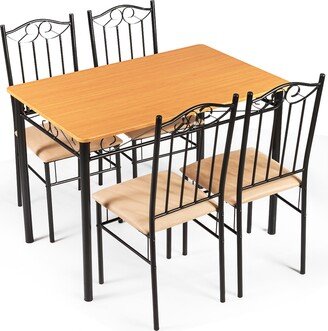 5 Piece Dining Table Set Vintage Wood Dining Table and Chairs Set