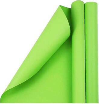 JAM Paper & Envelope JAM PAPER Green Matte Gift Wrapping Paper Rolls - 2 packs of 25 Sq. Ft.