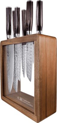 Cuisine::pro Damashiro Emperor Mokuzai Knife Block Set, 7 Piece