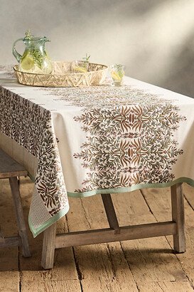 Sprig + Stripe Cotton Tablecloth-AA