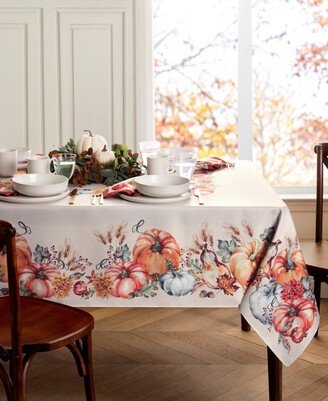 Botanical Harvest Pumpkin Engineered Tablecloth, 60