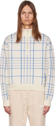 Off-White & Blue Le Chouchou 'La Maille Carro' Sweater