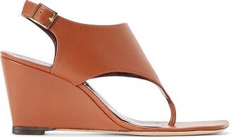 Alex Leather Thong Wedge Sandals