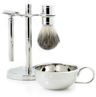 Shaving Set w/ Safety Razor, Cream Brush and Soap Dish