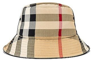 Check Bucket Hat in Beige