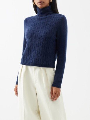 Cable-knit Cashmere Roll-neck Sweater