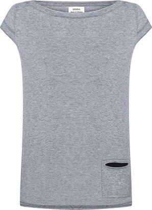 Innna Three Colours Pocket Cotton T-Shirt - Grey