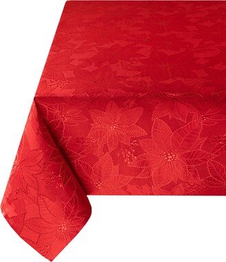 Benson Mills Poinsettia Palace Raised Jacquard Tablecloth, 60