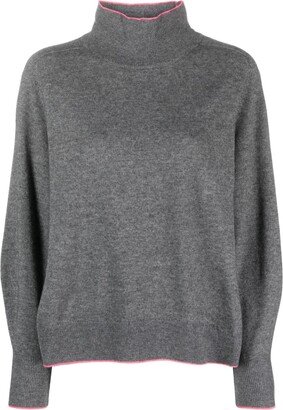 Contrast-Trim Wool-Cashmere Jumper