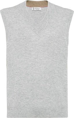 Cashmere English Rib Sweater Vest