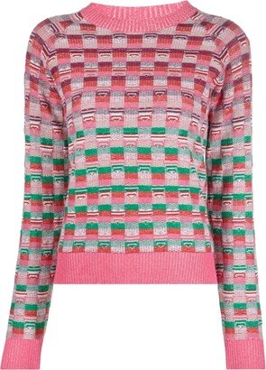 Graphic-Patterned Cashmere-Blend Jumper