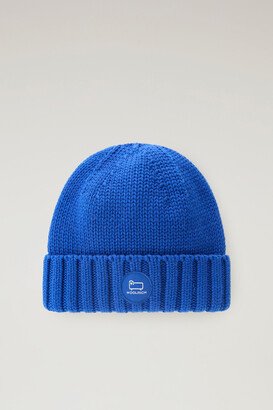 Beanie in Pure Merino Virgin Wool with Logo