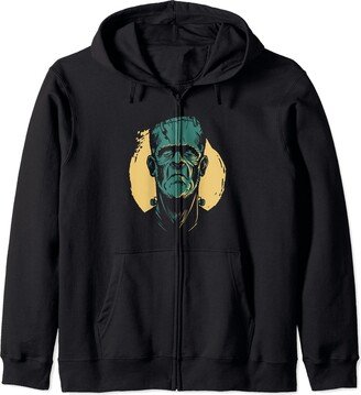 Frankenstein Halloween Apparel Frankenstein Monster Halloween Classic Horror Flick Costume Zip Hoodie