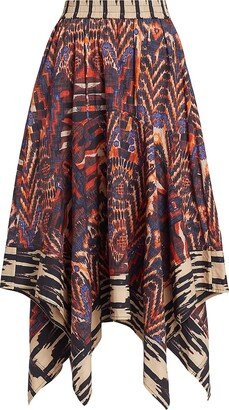 Maria Cher Junin Elda Printed Asymmetric Midi-Skirt