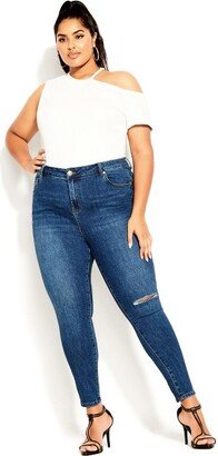 | Women's Plus Size Jean A Spirit Crop - Mid Denim - 18W