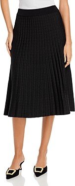 Nancy Yang Pleated Midi Knit Skirt