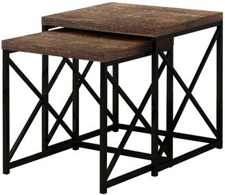 Monarch Specialties Nesting Table - 2 Piece Set Reclaimed