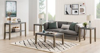 The Gray Barn Newport 4-Piece Faux Concrete and Wood Living Room Set