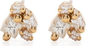 18kt Yellow Gold Diamond Stud Earrings