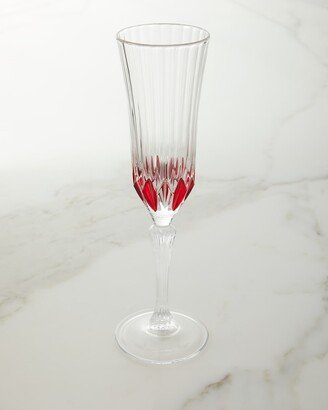 Red Champagne Flute Glasses, Set of 4