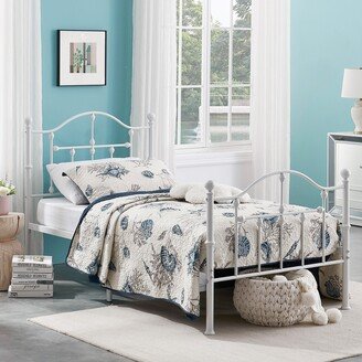 Metal Platform Bed Frame with Headboard, Twin Size Bed