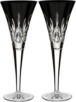 Lismore Black Champagne Glasses (Set of 2)