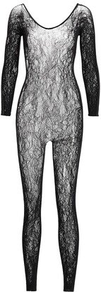 Floral Lace Long-Sleeve Catsuit