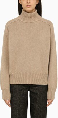 Sand wool turtleneck sweater