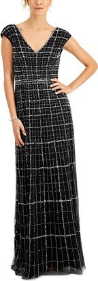 Womens V-Neck Maxi Evening Dress