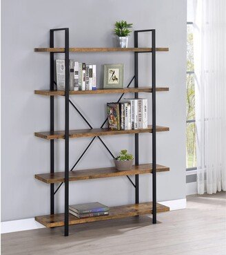 CDecor Niagara Antique Nutmeg 5-tier Open Back Bookcase