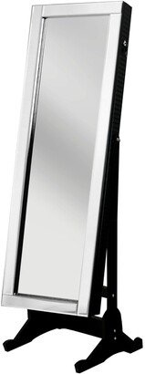 Daze Jewelry Armoire Cheval Mirror, Full-length, Elegant Black - A