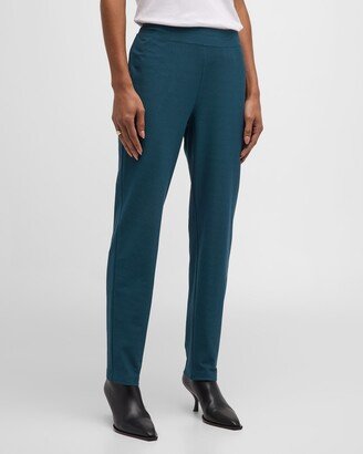 Tapered Stretch Crepe Ankle Pants