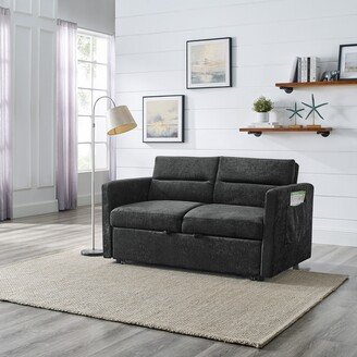 GREATPLANINC Sleeper Sofa with Pull Out Bed 55 Modern Chenille Loveseats Sofa Bed