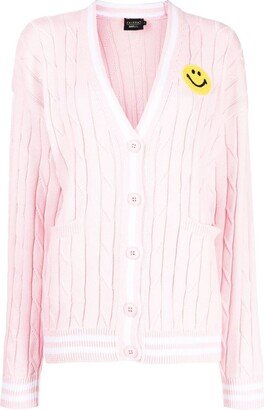 Smiley-Face Cable Knit Cardigan