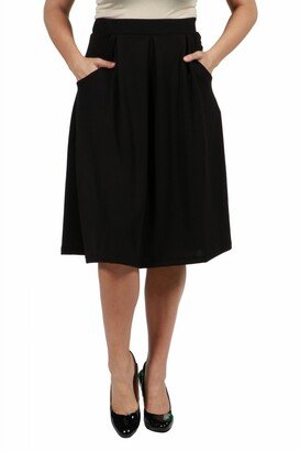 24seven Comfort Apparel Women's Plus Size Classic Knee Length Skirt