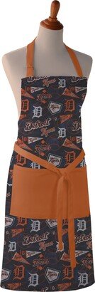 Detroit Tigers Prints Cotton Apron - Kitchen Cooking Bbq Full & Half Customizable Homemade Large Pocket