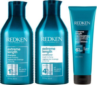 Extreme Length Shampoo, Conditioner and Triple Action Treatment Mask Trio Bundle