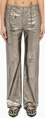 Silver leather trousers