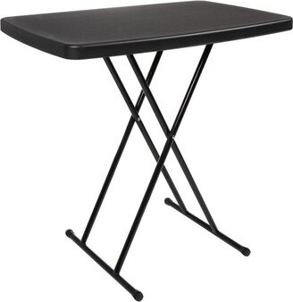 Folding Table - Lightweight Portable Folding Desk - Small Plastic Table for Camping, Playing Cards, and Crafting by Black)